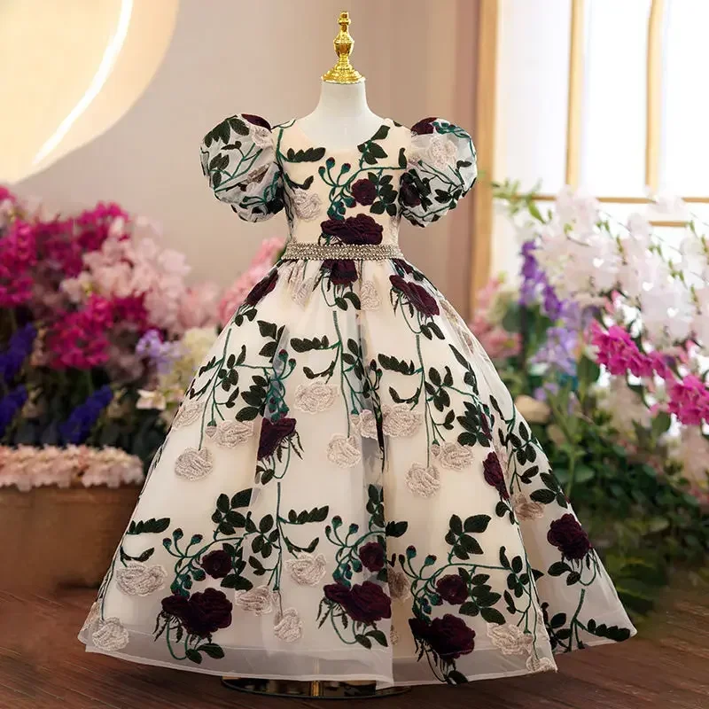 女の子のための刺繍されたメッシュのプリンセスドレス,エレガン - Women'S Formal Wear For Girls のレビューと価格
