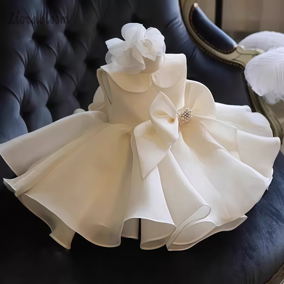 ホワイトパール装飾ドレスウェディングフラワーガールドレスホワ - Women'S Formal Wear For Girls のレビューと価格