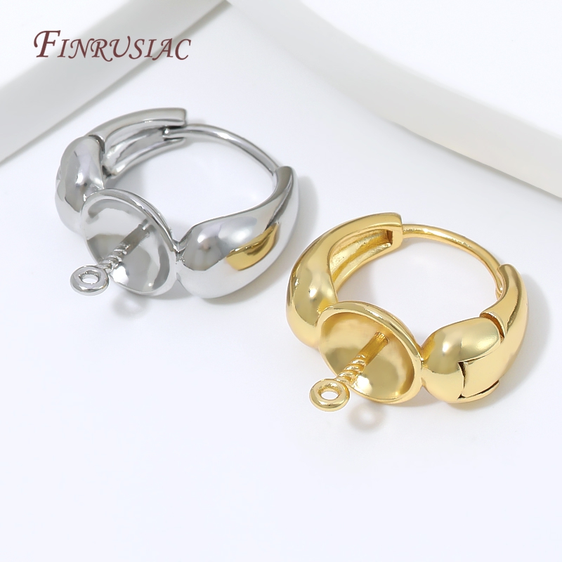 18K金メッキの水滴型ハギーイヤリング留め金具、パールポスト - Pearl Earring Stud のレビューと価格